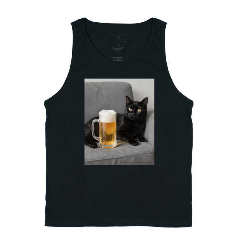 Camiseta Gato & Cerveja – O Mestre do Relaxamento