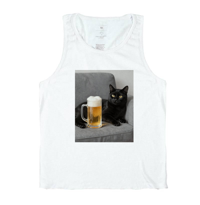Camiseta Gato & Cerveja – O Mestre do Relaxamento