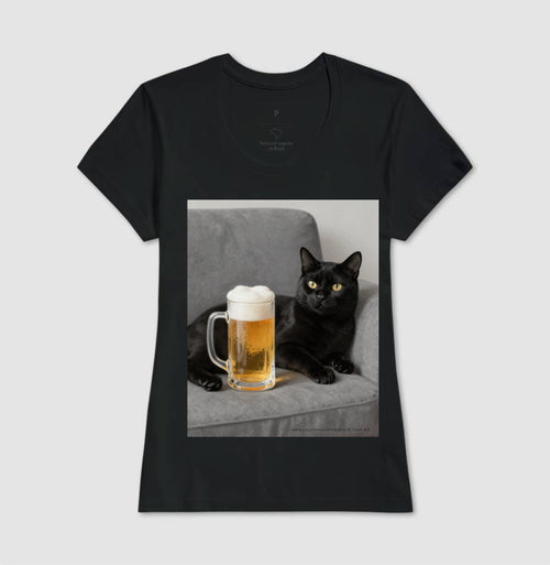 Camiseta Gato & Cerveja – O Mestre do Relaxamento